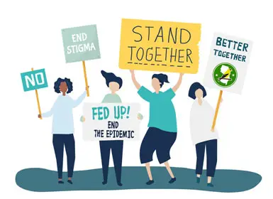 Advocates standing together to end stigma and improve access to opioid treatment and recovery services